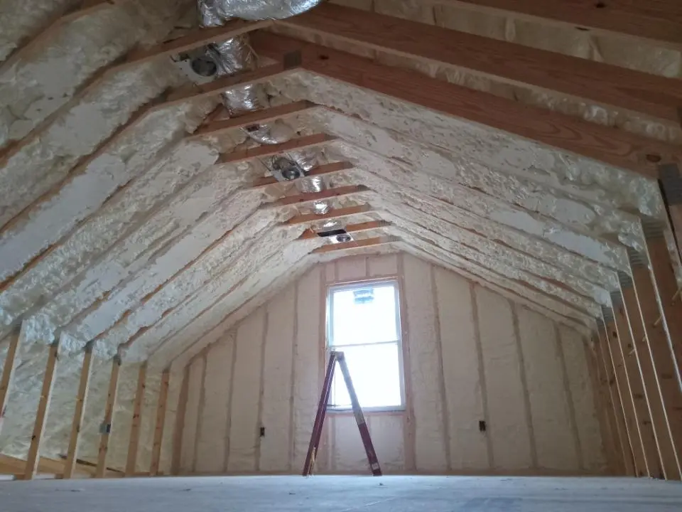 Spray foam roofing application for Crawl Space Insulation project in Russellville